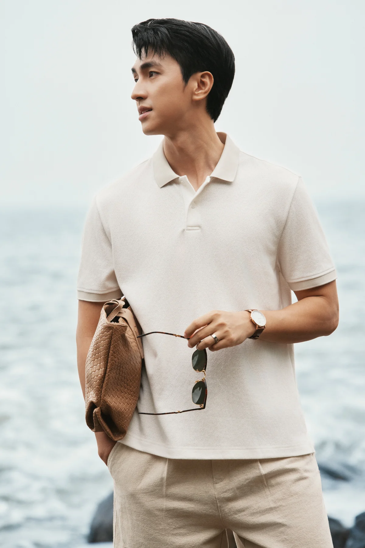 Áo Polo Viền Nam Regular Fit Cổ Đức